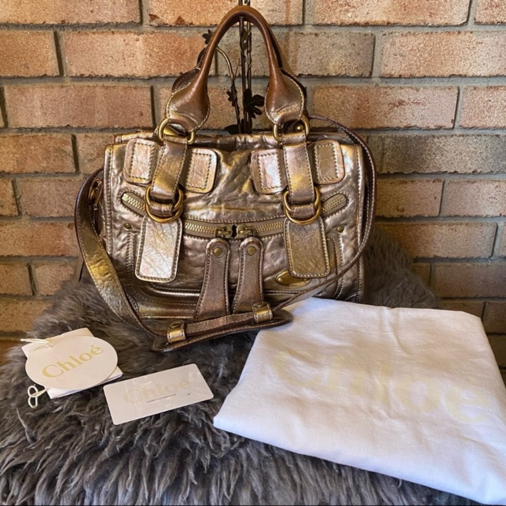 AUTHENTIC *Rare* Metallic Bronze Chloé Bay Bag
